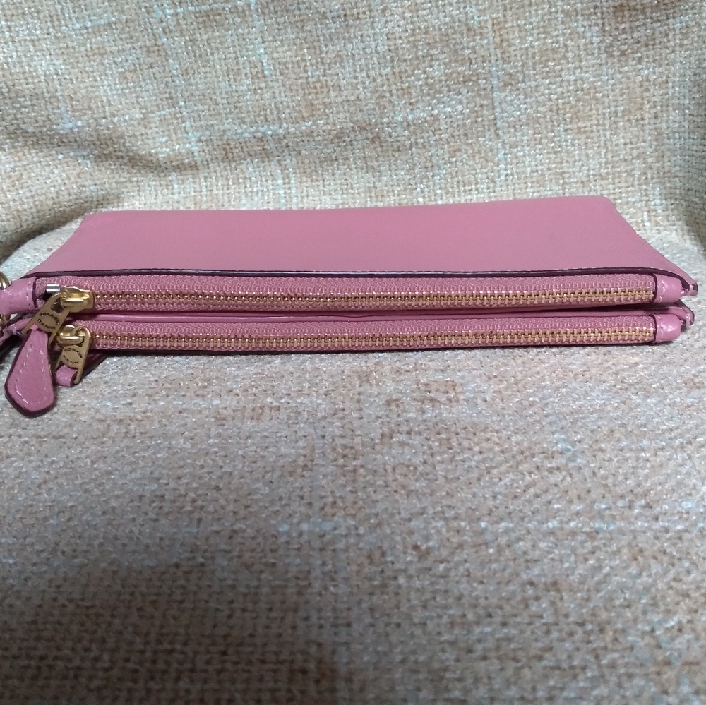 Coach Leather Large Double Zipper Clutch Wallet - Picture 6 of 8